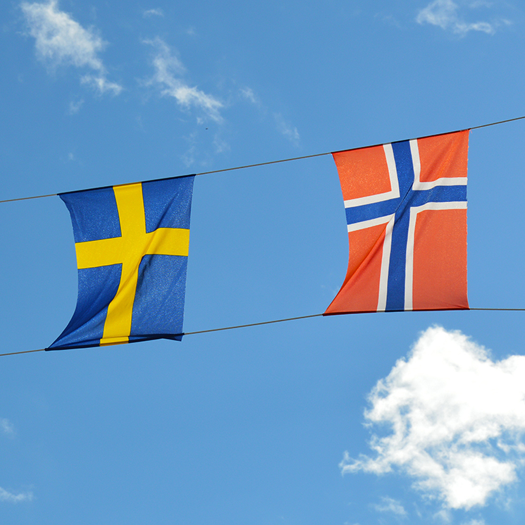 svensk och norsk flagg